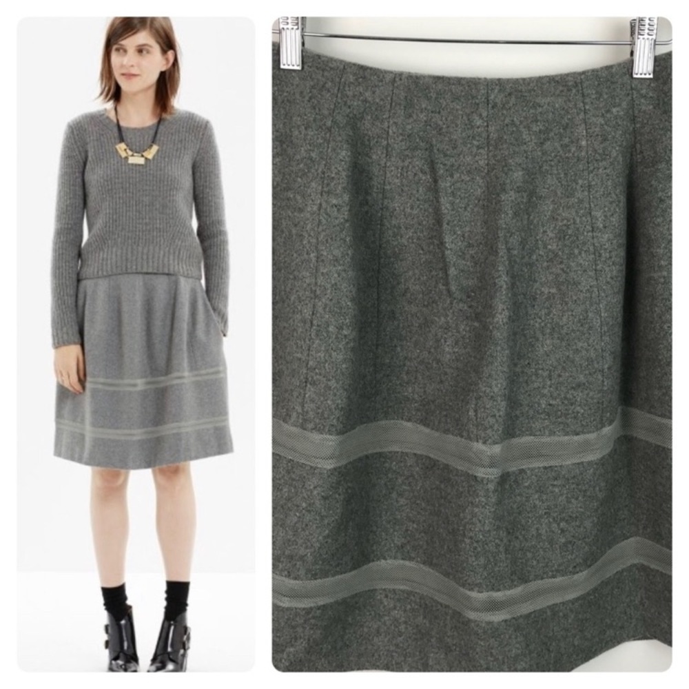 Madewell Turn Out Skirt A-line Wool Blend S-0